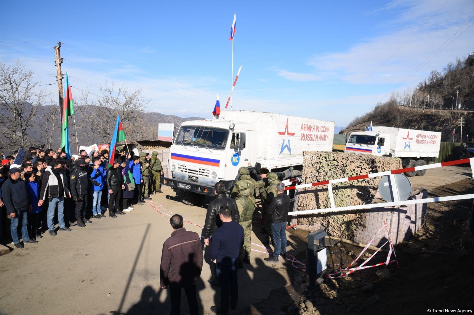 Peacekeepers' supply vehicles pass freely along Azerbaijan's Lachin road (PHOTO/VIDEO)