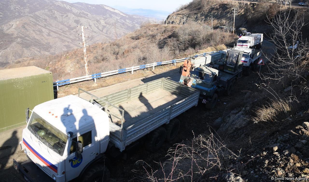 Peacekeepers' supply vehicles pass freely along Azerbaijan's Lachin road (PHOTO/VIDEO)