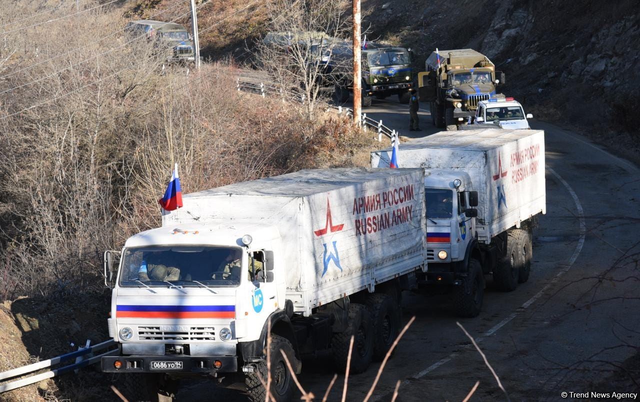 Peacekeepers' supply vehicles pass freely along Azerbaijan's Lachin road (PHOTO/VIDEO)