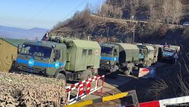 Peacekeepers' supply vehicles pass unhindered along Lachin road (PHOTO/VIDEO)