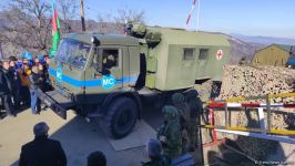 Peacekeepers' supply vehicles pass unhindered along Lachin road (PHOTO/VIDEO)