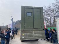 Палатки и контейнеры миротворцев демонтируются и увозятся в направлении Лачина (ФОТО)