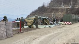 Peacekeepers changing place of their tents on area of peaceful protests near Azerbaijan's Shusha (PHOTO/VIDEO)