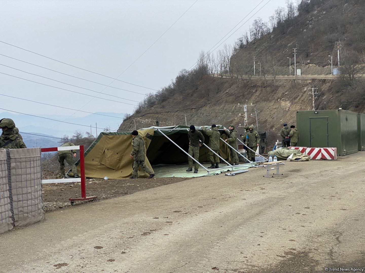 Peacekeepers changing place of their tents on area of peaceful protests near Azerbaijan's Shusha (PHOTO/VIDEO)