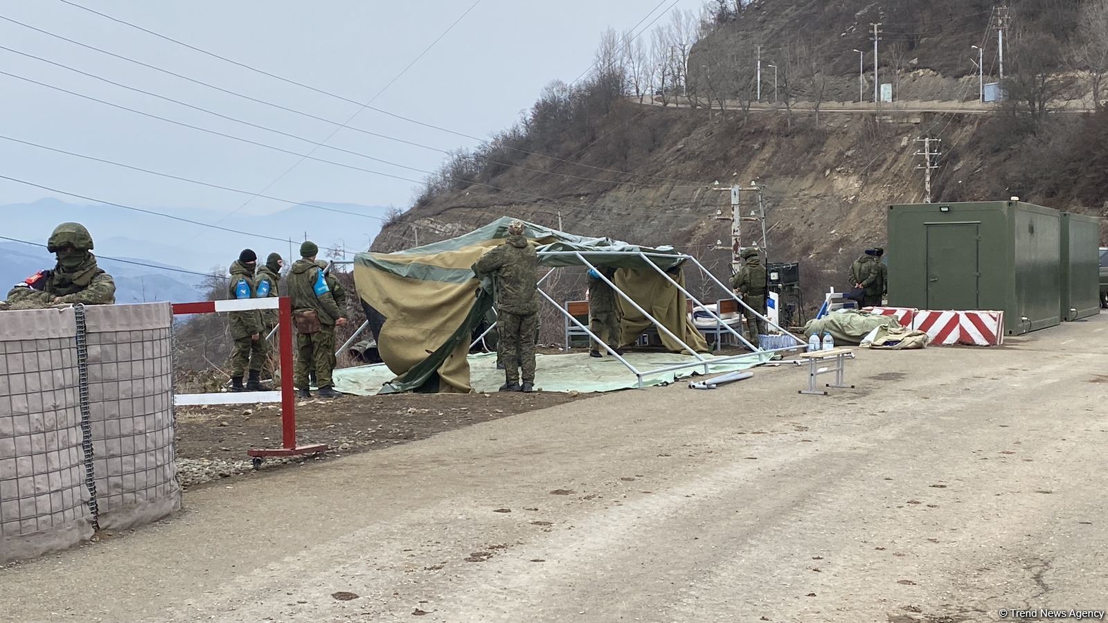 Peacekeepers changing place of their tents on area of peaceful protests near Azerbaijan's Shusha (PHOTO/VIDEO)