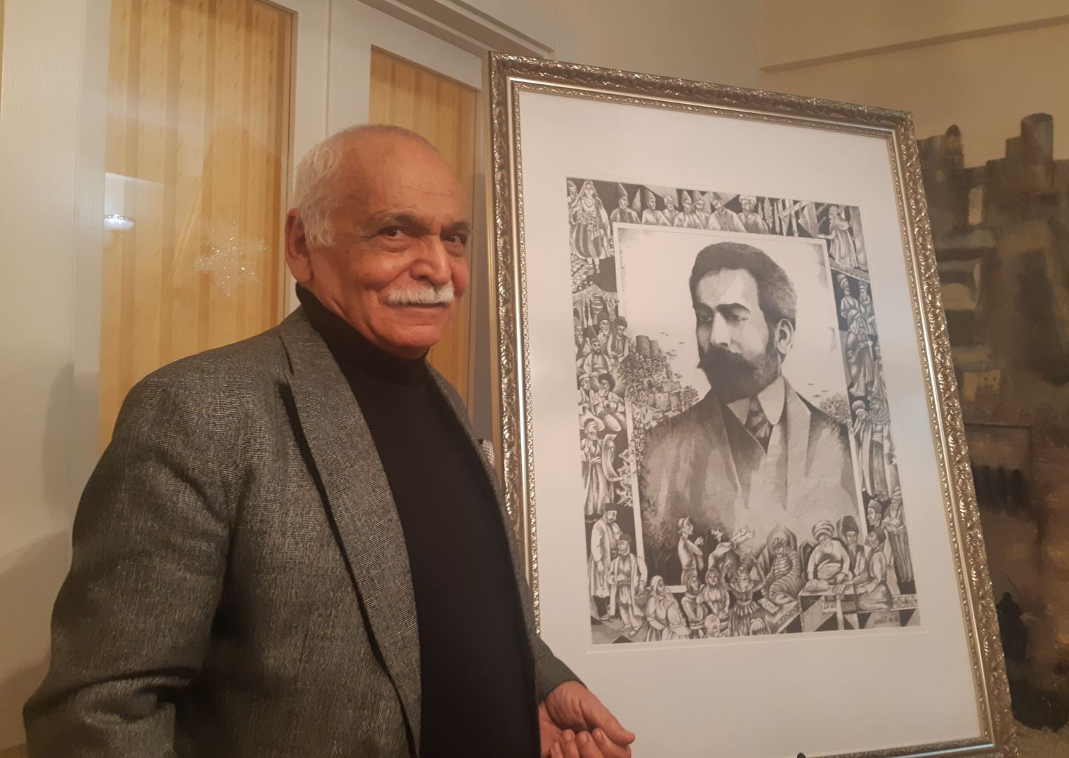 Народный художник Ариф Гусейнов презентовал картину "Мир Азима Азимзаде" (ФОТО)