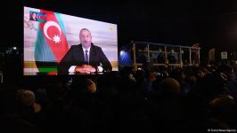 Участники акции на Лачинской дороге посмотрели обращение Президента Ильхама Алиева к азербайджанскому народу (ФОТО)