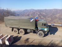 Supply car of Russian peacekeepers freely passes along Azerbaijan's Lachin-Khankendi road (PHOTO)