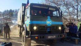 По Лачинской дороге беспрепятственно проехала колонна автомашин РМК (ФОТО)