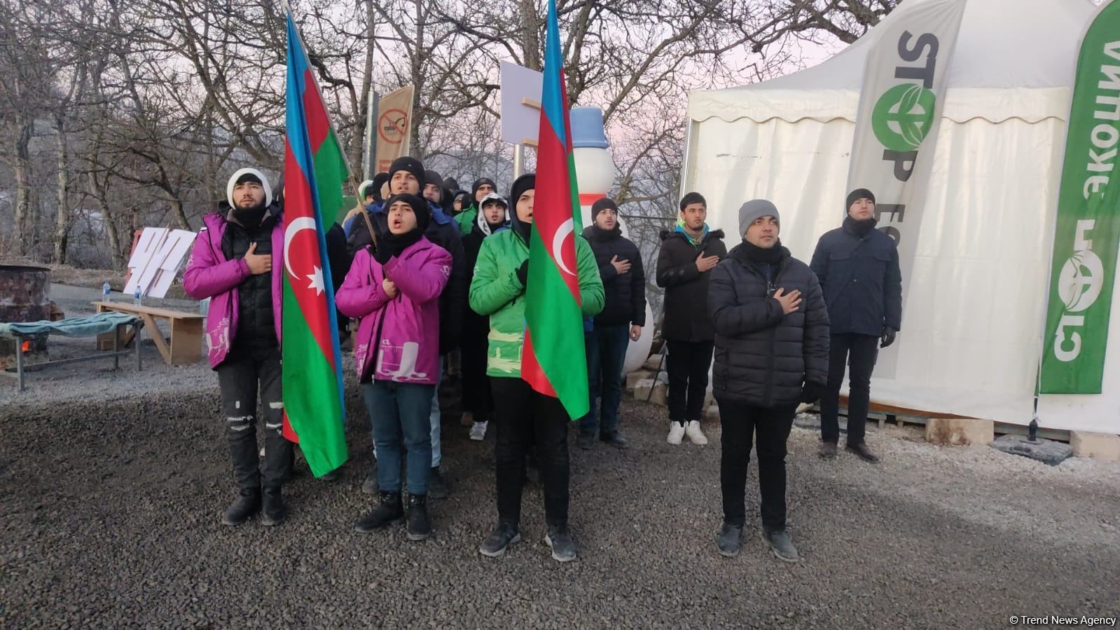 Акция азербайджанских экоактивистов на Лачинской дороге продолжается (ФОТО/ВИДЕО)