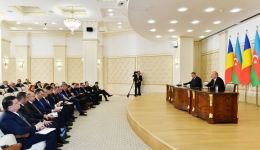Президенты Азербайджана и Румынии выступили с заявлениями для прессы (ФОТО/ВИДЕО)