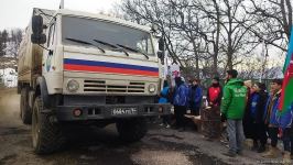 Six supply vehicles of Russian peacekeepers pass freely along Azerbaijan's Lachin-Khankendi road (PHOTO)
