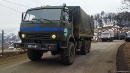 Six supply vehicles of Russian peacekeepers pass freely along Azerbaijan's Lachin-Khankendi road (PHOTO)