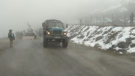More vehicles of Russian peacekeepers move along Azerbaijan's Lachin-Khankendi road (PHOTO)