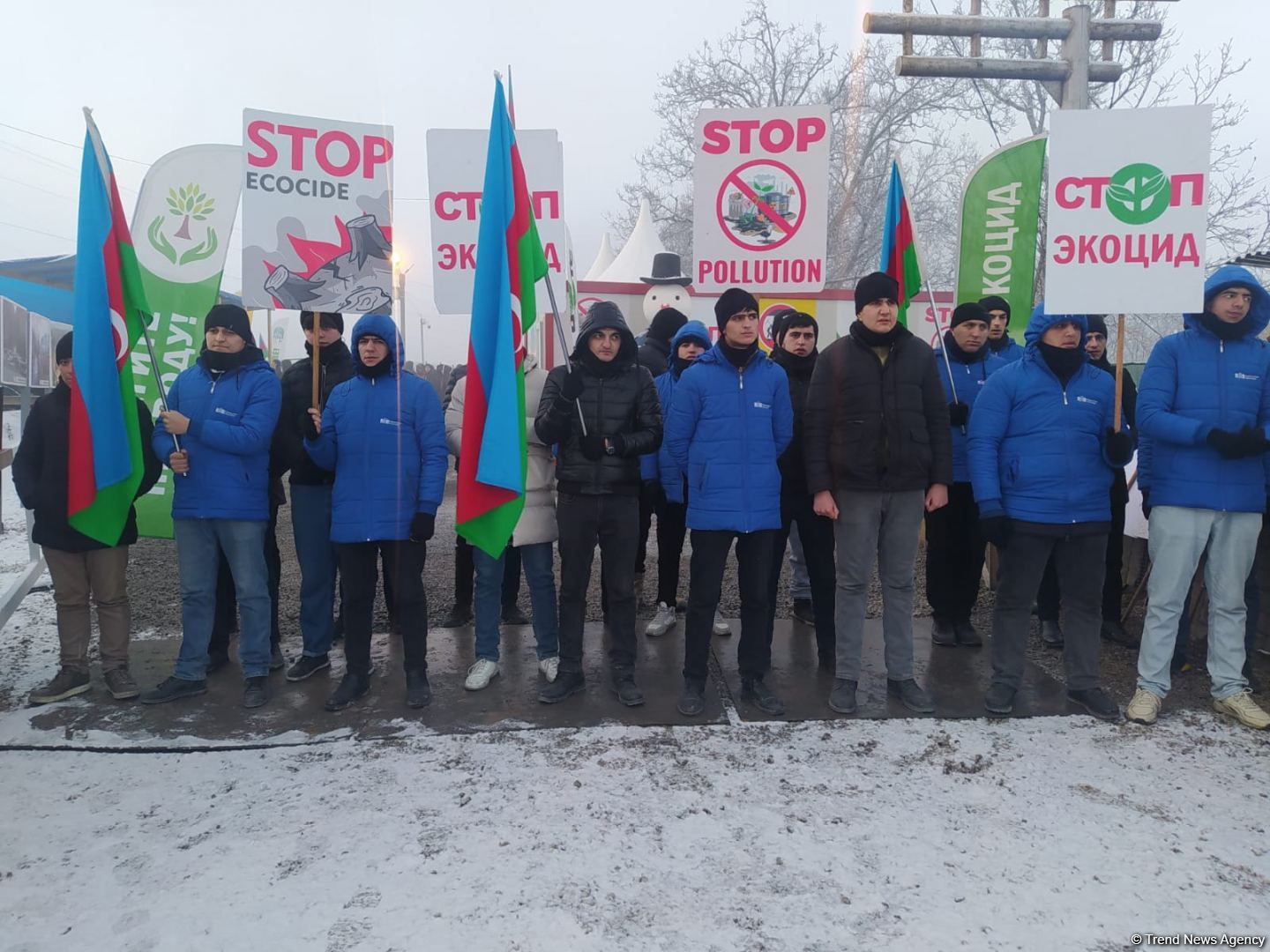 Акция азербайджанских экоактивистов на Лачинской дороге продолжается (ФОТО)