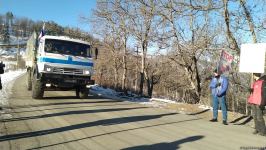 Truck of Russian peacekeepers moves freely along Azerbaijani Lachin-Khankendi road (PHOTO)
