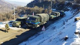 More vehicles of Russian peacekeepers move along Azerbaijan's Lachin-Khankendi road (PHOTO)