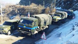 More vehicles of Russian peacekeepers move along Azerbaijan's Lachin-Khankendi road (PHOTO)