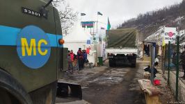 More than dozen vehicles of Russian peacekeepers pass freely along Azerbaijan's Lachin-Khankendi road (PHOTO)