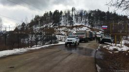 More than dozen vehicles of Russian peacekeepers pass freely along Azerbaijan's Lachin-Khankendi road (PHOTO)