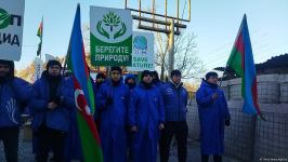 Peaceful protest of Azerbaijani eco-activists continues on Lachin-Khankendi road (PHOTO)