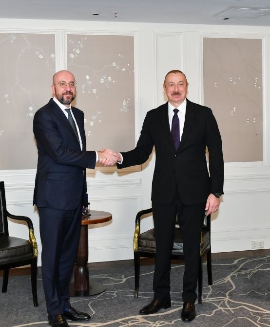 President Ilham Aliyev meets with President of European Council in Munich (PHOTO) (UPDATE)