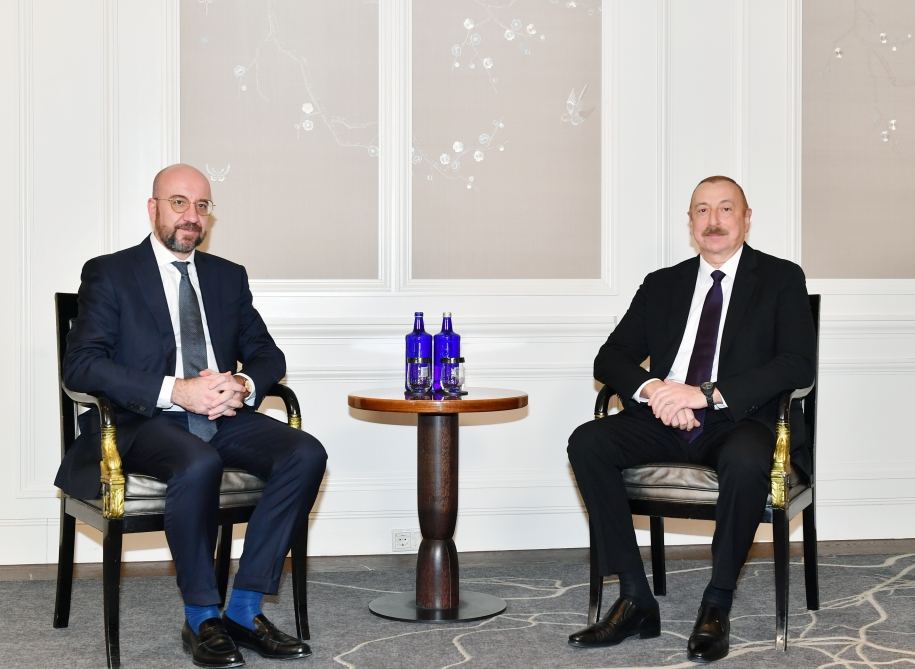 President Ilham Aliyev meets with President of European Council in Munich (PHOTO) (UPDATE)