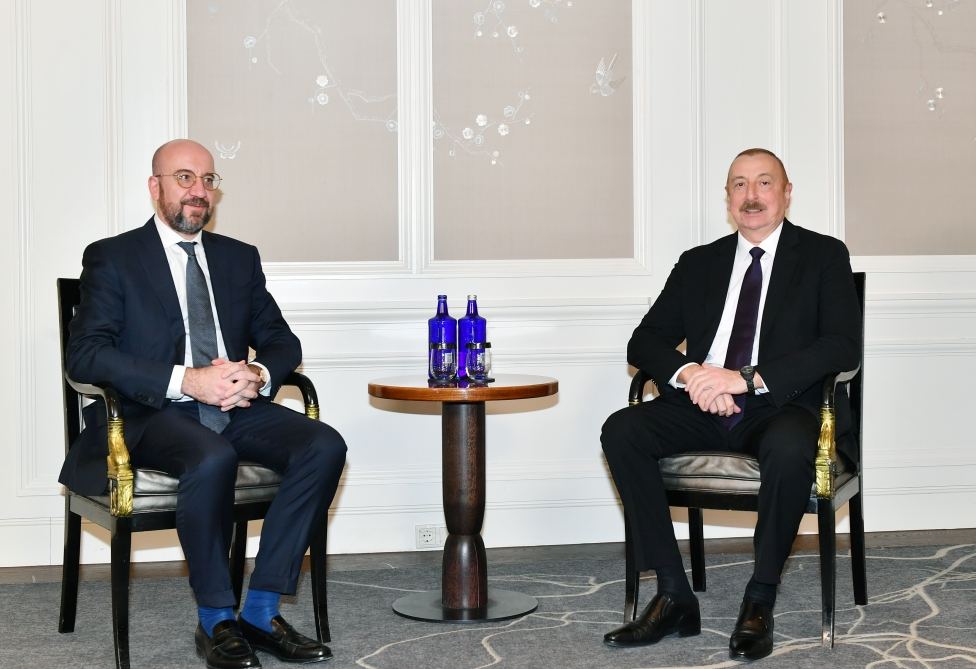 President Ilham Aliyev meets with President of European Council in Munich (PHOTO) (UPDATE)