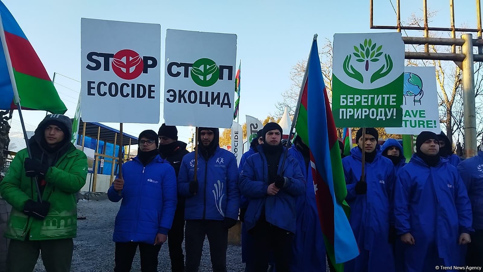 Peaceful protest of Azerbaijani eco-activists continues on Lachin-Khankendi road (PHOTO)