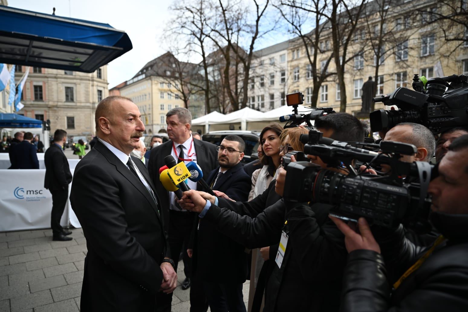 President Ilham Aliyev interviewed by TV channels in Munich (PHOTO/VIDEO)