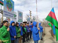 Azerbaijani eco-activists continue holding peaceful protest on Lachin-Khankendi road (PHOTO)