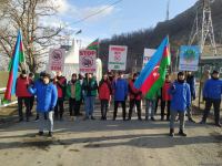Azerbaijani eco-activists continue peaceful protest on Lachin-Khankendi road (PHOTO)