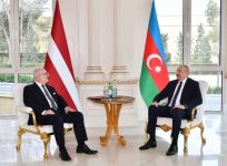 President Ilham Aliyev holds meeting with Latvian President in limited format (PHOTO/VIDEO)