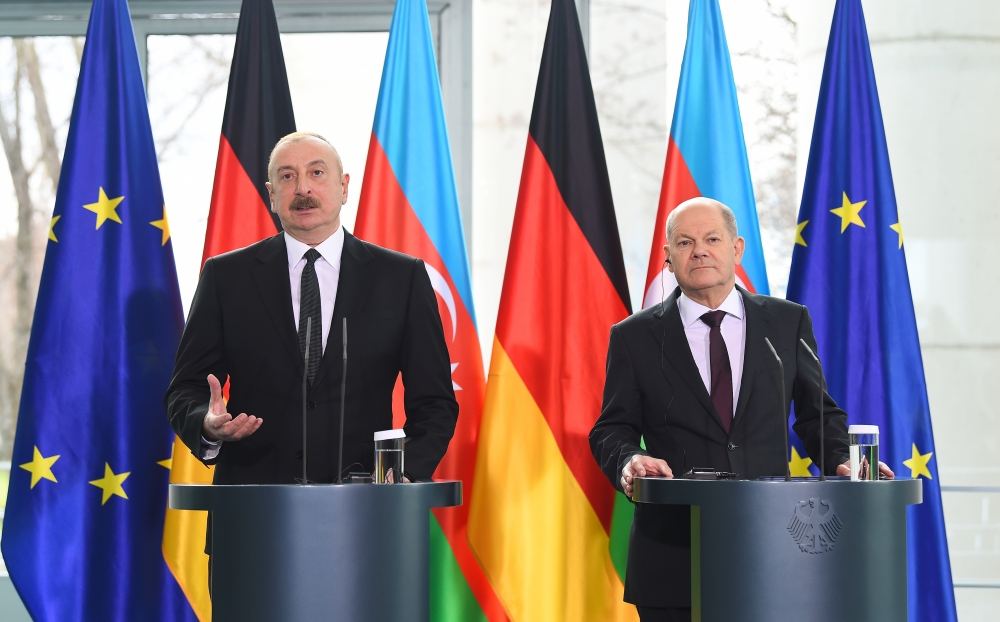 President Ilham Aliyev, Chancellor Olaf Scholz hold joint press conference (PHOTO/VIDEO)