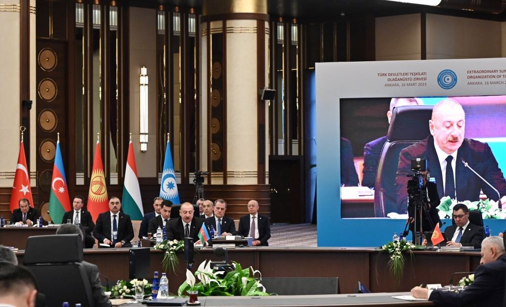 President Ilham Aliyev attends Extraordinary Summit of Heads of State of Organization of Turkic States in Ankara (PHOTO/VIDEO)