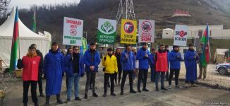 Мирная акция протеста на Лачинской дороге продолжается уже 101-й день (ФОТО)