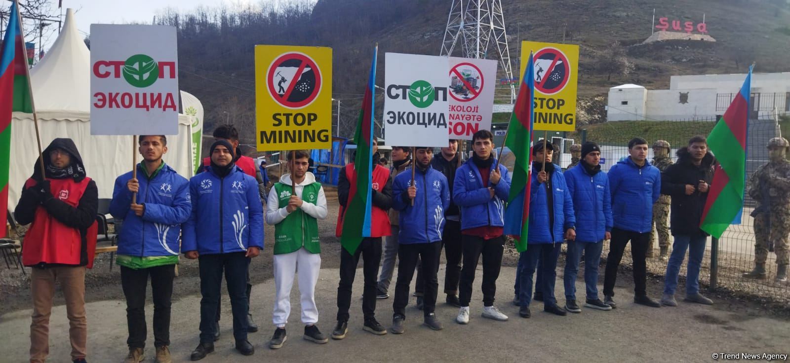 Акция протеста на дороге Лачин-Ханкенди длится 107-й день (ФОТО)