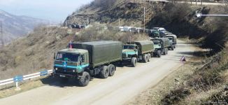 По Лачинской дороге беспрепятственно проехал караван из 21 автомашины РМК (ФОТО)
