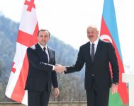 President Ilham Aliyev and Prime Minister of Georgia Irakli Garibashvili make press statements (PHOTO/VIDEO)