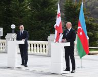 President Ilham Aliyev and Prime Minister of Georgia Irakli Garibashvili make press statements (PHOTO/VIDEO)