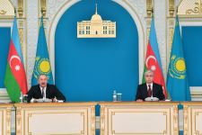 Президенты Азербайджана и Казахстана выступили с заявлениями для прессы (ФОТО/ВИДЕО)