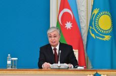 Президенты Азербайджана и Казахстана выступили с заявлениями для прессы (ФОТО/ВИДЕО)