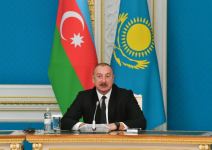 Президенты Азербайджана и Казахстана выступили с заявлениями для прессы (ФОТО/ВИДЕО)