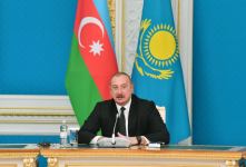 Президенты Азербайджана и Казахстана выступили с заявлениями для прессы (ФОТО/ВИДЕО)