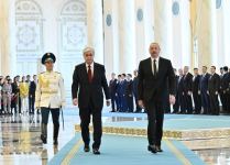 В Астане состоялась церемония официальной встречи Президента Азербайджана Ильхама Алиева (ФОТО/ВИДЕО)