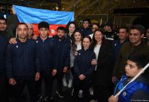 Азербайджанские спортсмены вернулись из Еревана в Баку (ФОТО)