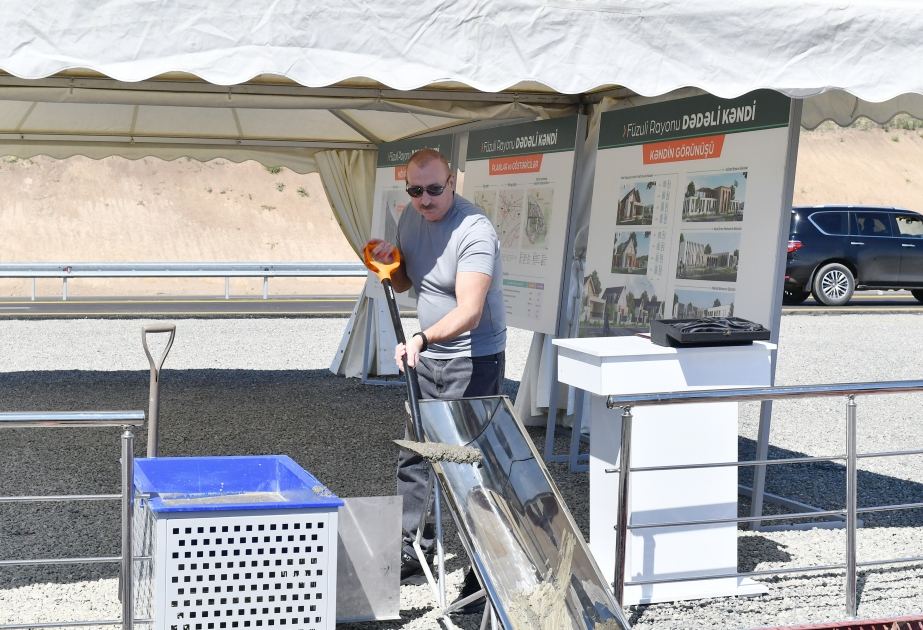 Президент Ильхам Алиев принял участие в церемонии закладки фундамента села Дедели (ВИДЕО)