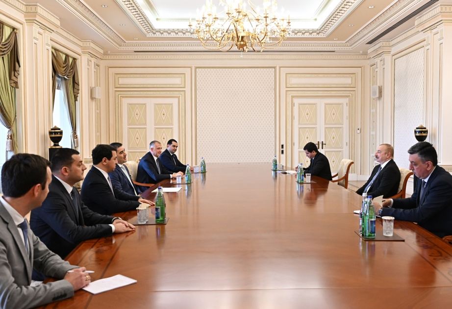 Президент Ильхам Алиев принял председателя парламента Грузии (ВИДЕО)