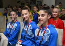 Azerbaijani team's coach meets with participants of Rhythmic Gymnastics European Championship in Baku (PHOTO)