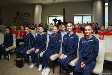 Azerbaijani team's coach meets with participants of Rhythmic Gymnastics European Championship in Baku (PHOTO)